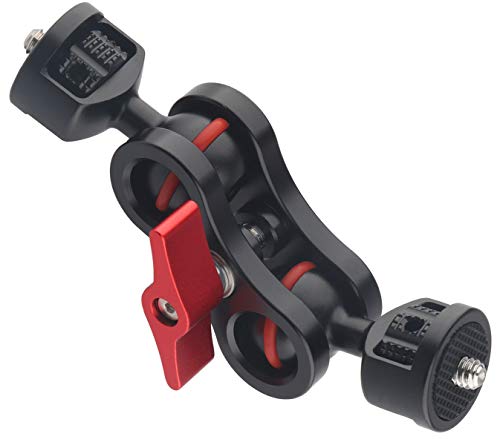 AFVO Articulating Magic Arm Field Monitor Mount with 1/4-20 Double Ballhead for 5/7" Camera Monitors Viewfinders (Stronger Version) - Thumbnail 2