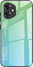 Case for Honor 400 5G, Gradient Colour Tempered Glass Anti-Scratch Case, Soft Silicone TPU Case Cover (Green)