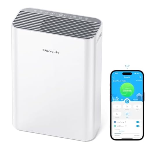 GoveeLife - Purificadores de aire inteligentes para mascotas, purificadores de aire Wi-Fi para el hogar, habitación grande, recámara, filtro H13 True HEPA con filtro lavable para pelo de mascotas, olores, sensor PM2.5, modo automático