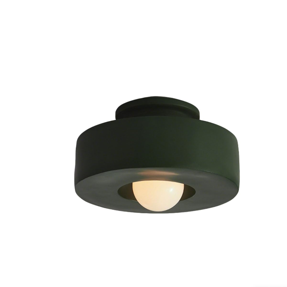 LANTANB Nordic Ceiling Lamp Resin Lampshade Flat Lighting Study Balcony Dark Green Ceiling Lights Suitable for Corridors and Cloakrooms
