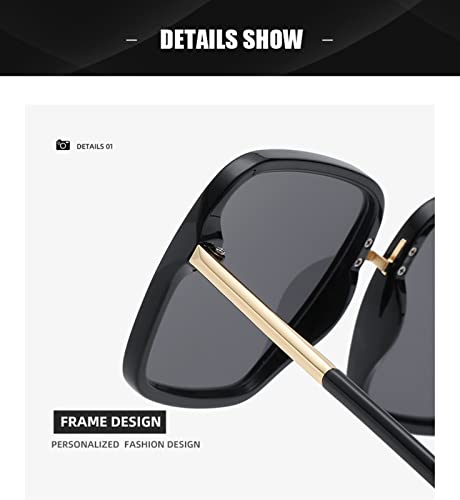 XINXIN Square Large Frame Sunglasses for Men and Women, Outdoor Vacation Beach Driving Glasses (Color : D, Size : Medium)3
