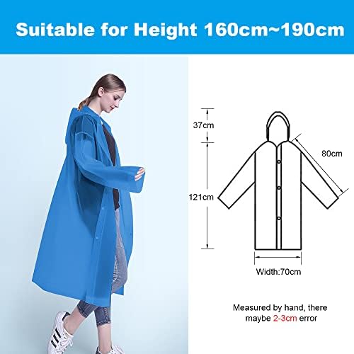 Gerhannery Waterdichte poncho voor volwassenen met zak, 2 stuks herbruikbare regenponcho regenjassen met capuchon, heldere regen Mac waterdichte poncho's volwassenen EVA regenjas voor festival, Grijs
