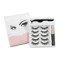 ZXUPOI 5 Paia Ciglia Magnetiche con Eyeliner Magnetico e Pinzette