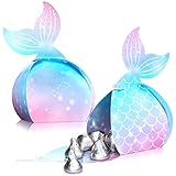 36 Pieces Mermaid Candy Boxes Mermaid Tail Treat Boxes Mermaid Party Favor Boxes Mermaid Present Boxes Under The Sea Goodie Bags Mermaid Theme Birthday Party Supplies for Baby Shower (Stylish Style)