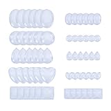 PH PandaHall 60 Pcs Half Round Flat Back Clear Glass Dome Tile Cabochon 10 Styles for Photo Pendant Craft Jewelry Making