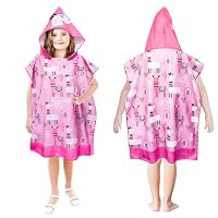 Poncho De Plage Enfant Hillylolly - Serviette à Capuche Microfibre Dinosaures 90x60 Cm