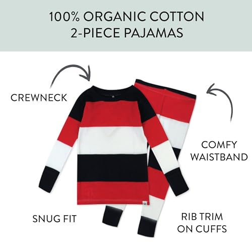 Image of HonestBaby unisex-baby Celebration 2-piece Pajamas Sleepwear Pjs 100% Organic Cotton for Baby, Toddler, Kids