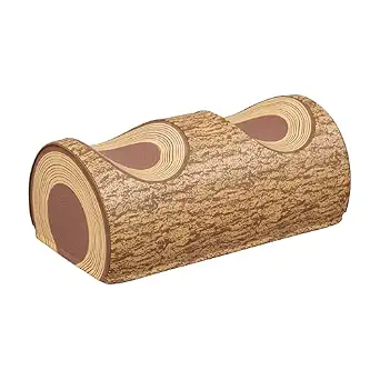 ECR4Kids SoftZone Tree Log Saddle Bench, 12in, Kids Bench, Chocolate