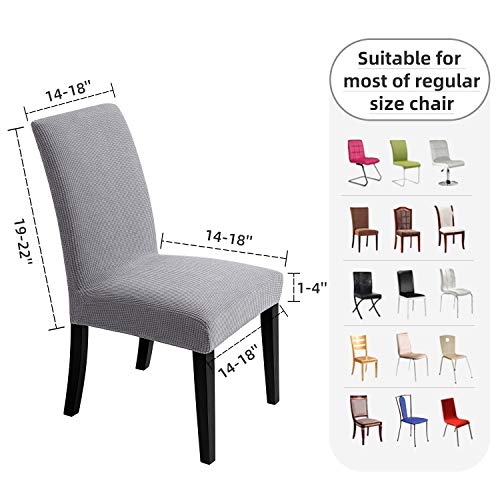 Chair Covers For Dining Room - Stretch Chair Slipcovers For Decorative Seat Protector Armless Removable Washable Elastic Dinner Universal Spandex Solid Chair Slip Covers Set… Grey #TOP3