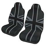 Verdde Black Union Jack Flag Car Seat Covers Seat Protectors Full Set Bucket Cover Car Accessories Interior Universa 2 Packs