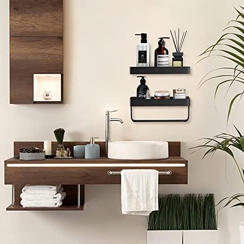 Shower Caddy Organizer Shelves ,2 Pack No Drilling Wall Mounted Black Shower Caddy with 4 Hooks , shower Shelves Rustproof Shower Organiser for Bathroom, Dorm, Toilet, Kitchen with Towel racksmall)