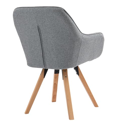 Silla de maquillaje giratoria gris para un tocador elegante y comodo 6