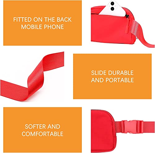 Everywhere Belt Bag, Fashion Small Waist Pouch Fanny Pack Crossbody Bags For Women Men, Unisex Mini Belt Bag With Adjustable Strap For Travel Run Outdoor Cycling And Shopping(Red) #TOP3