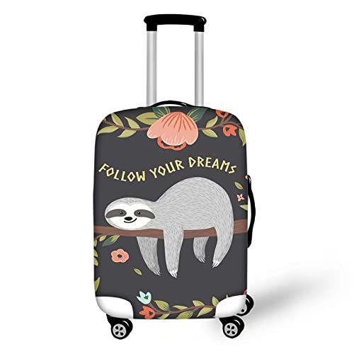 Biyejit Funda elástica para equipaje antiarañazos Protector de maleta lavable para equipaje de 18-32 pulgadas, Lindo perezoso, Small Cover