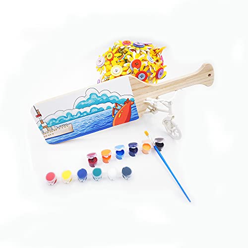 15Inches Unfinished Greek Solid Wood Paddle,Pine Wooden Paddle For Kids Painting #TOP2