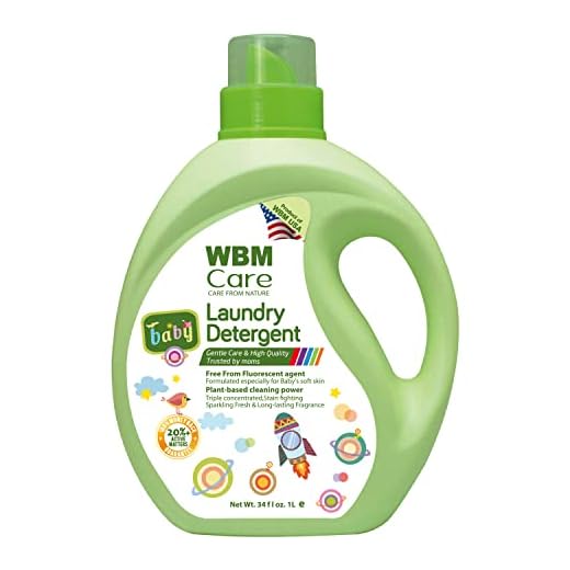 WBM Plant-Based Laundry Detergent Liquid – 34 fl oz, 50 loads total. Eco-friendly formula for powerful cleaning, gentle on fabrics, and safe for the environment