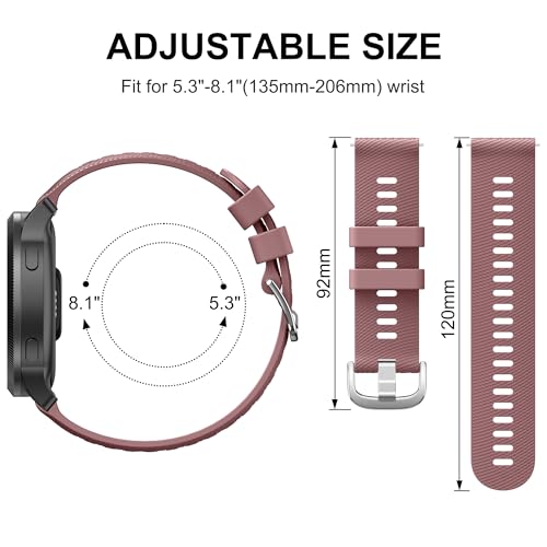 for Garmin Forerunner 255 Strap, 265 Strap, Venu 2/Venu 3/Vivoactive 4 45mm, 22mm Width Adjustable Soft Silicone Quick Release Band for 255/265 Music,Legacy Hero (Smoke Purple) - Image 3