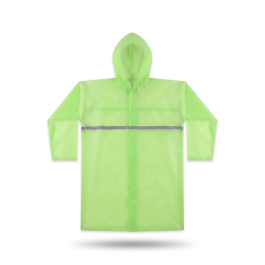 Waterproof Raincoat with Backpack Space for Men & Women | Lightweight Hooded Rain Poncho | Reflective Strip, Snap Button Closure | Foldable Reusable Rainwear for Bike Riding, Motorcycle-image-10