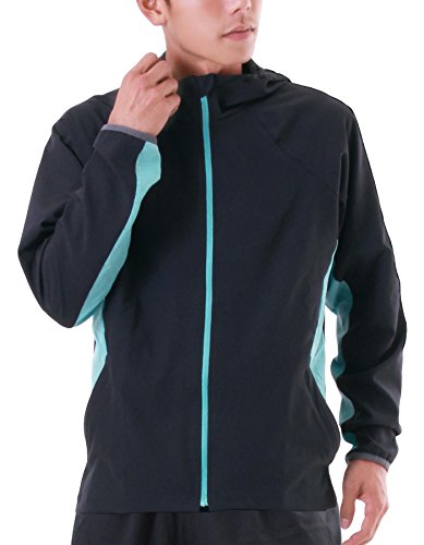 PONTAPES(ポンタペス) ランニング ウェア メンズ ジャケット PRS-7700 BK_AQ Lサイズ ジョギング スポーツウェア ランニング ウェア 上
