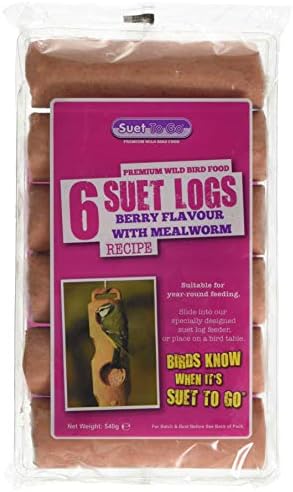 Suet to go Insect and Mealworm Suet Logs Wild Bird Treat, Pack of 36