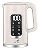 SENYA Bollitore elettrico 1,7 l | Grande schermo digitale | 5 programmi di temperatura automatica e regolabile | Funzione mantenere al caldo | Base a 360° e impugnatura ergonomica | Colore crema
