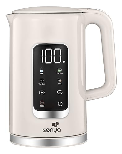 SENYA Bouilloire Electrique 1.7L | Grand Ecran Numérique | 5 programmes de Température Automatique et Réglable | Fonction Garder au Chaud | Socle 360° et...