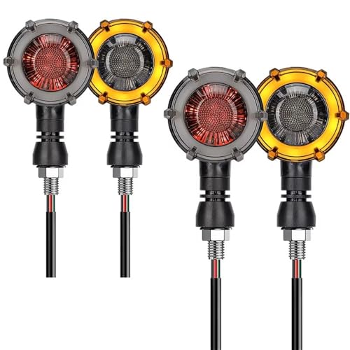 Luces de señal de giro para motocicleta intermitentes bicolores de 12V traseros