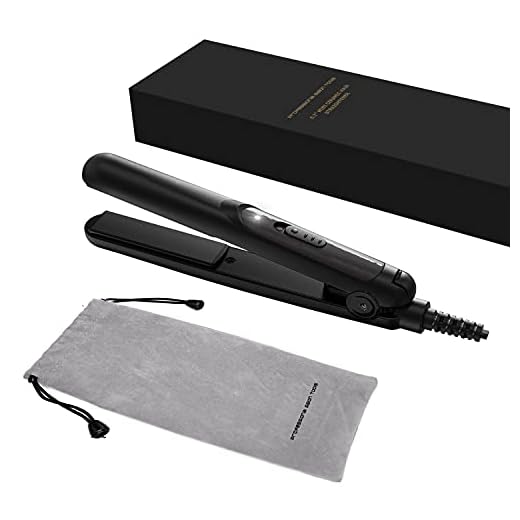 0.7 Inch Mini Hair Straightener, Small Flat Irons for Short Hair, Ceramic Dual Voltage Tourmaline Travel Hair Straightener for Bangs