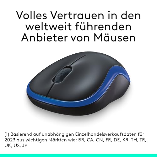 Logitech M185 Kabellose USB-Maus mit 2,4 GHz und Nano-Empfänger