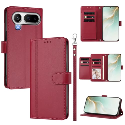 �X�}�z�P�[�X �Ή��@�� for Honor Magic8 Pro Air �X�}�z�P�[�X�y�E�H���b�g�f�U�C�� �f���A���J�[�h�X���b�g �L���b�V�� �t���b�v���X�^���h �����h�~�zRed
