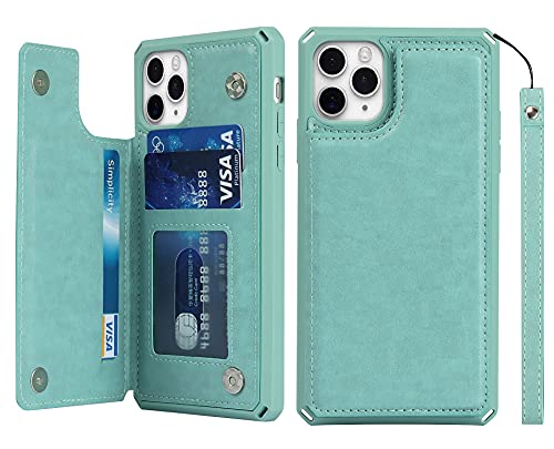 Housse iPhone 11 Pro en cuir PU premium iCoverCase couleur menthe élégante