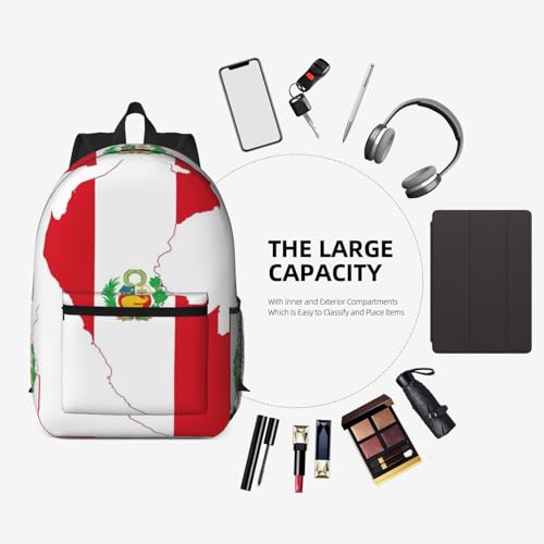 Sac à dos d'école Pérou EdWal noir léger taille unique avec poche - 7