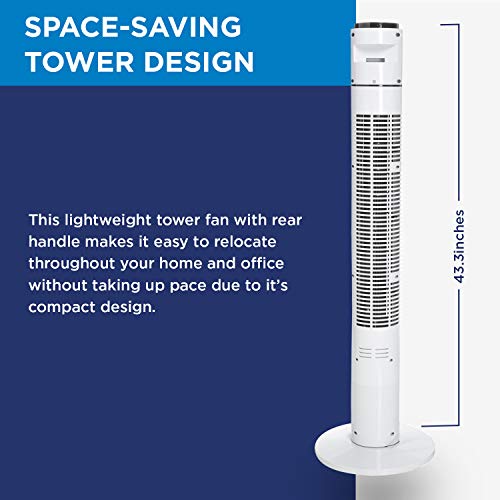 Westinghouse 42'' Tower Fan With Remote And Digital Control Panel - 80° Oscillating Function - With Led Multicolored Display #TOP3