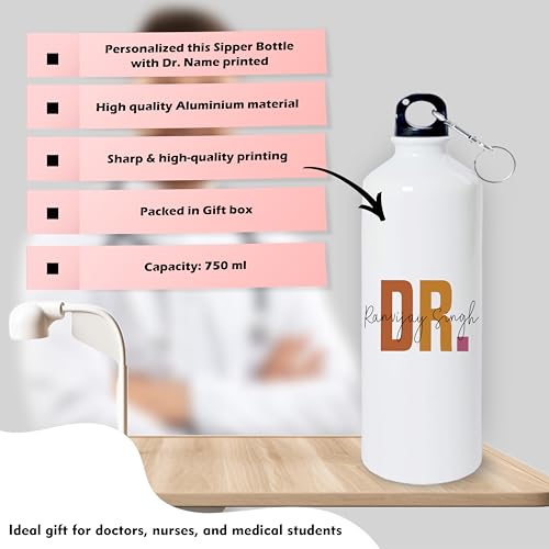 Image of SAVRI Custom Name Doctor Gift Set - Printed Bottle, Mug & Mouse Pad with Doctor-Themed Design. Best Gifts for Doctors,Nurses, Medical Professionals,Students for Birthdays or Appreciation