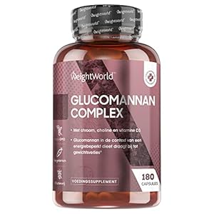 Glucomannan Complex capsules – 3000 mg Glucomannan poeder per portie – 180 vegetarische capsules – Met Choline, Chroom en Vitamine D3 – Gemaakt in het Verenigd Koninkrijk – Van WeightWorld