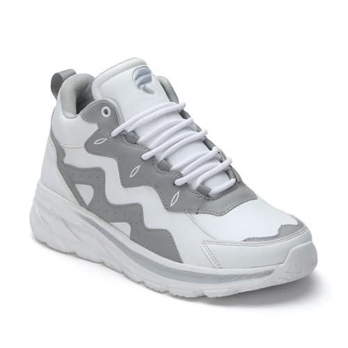 Image of FIELD CARE Casual Athletic Sneakers, Chunky Platform Design, Colour Block, Lace-up Hi-Top Gym Sports Shoes Shock Absorbing Cushioned Insole Stylish Sneakers