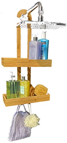 Shower Rack Bathroom Shower Organizer | Bamboo Hanging Shower Caddy | Shower Organizers | Shower Holder For Shampoo And Soap | Over The Shower Head Rust Proof Shower Storage Hanging | Shower Holder #TOP25