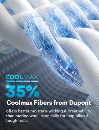 Merino Wool Midweight Hiking Socks Moisture Wicking Anti-Blister Breathable Cushioned Compression Mens4