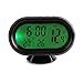 HOTSYSTEM digitale Termometro + orologio + Voltmetro 12V/24V per auto LED Display verde