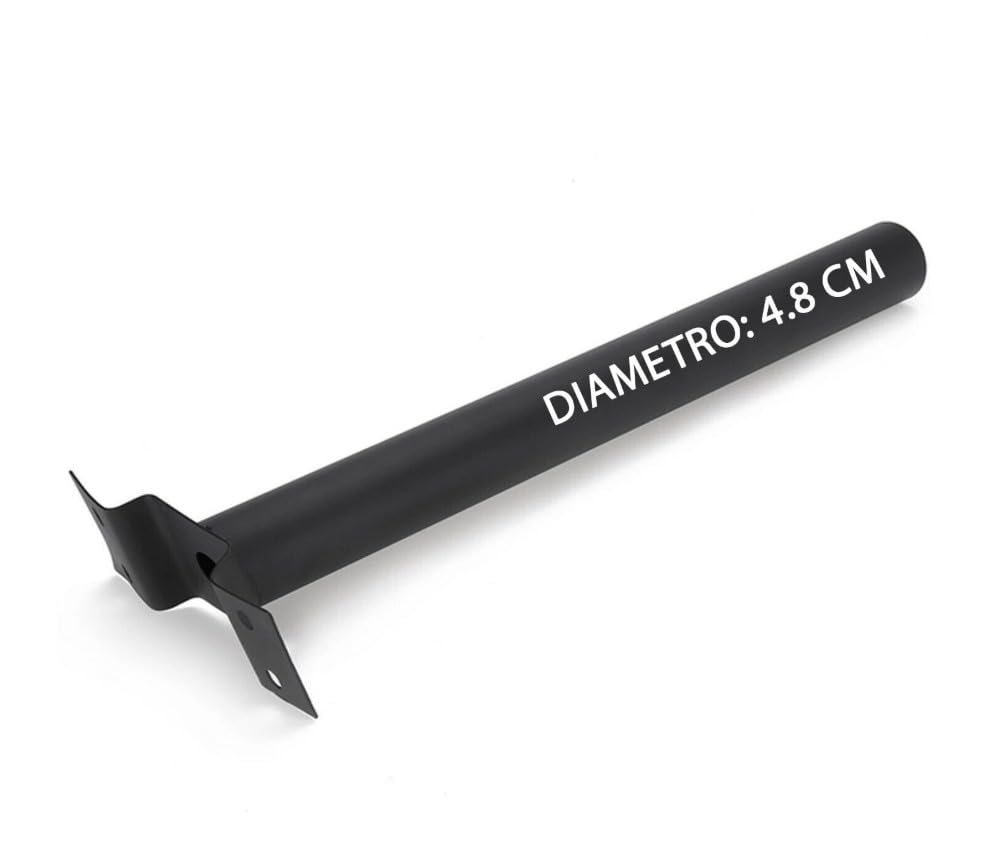 2X Palo Per Lampione Solare 48 Cm Staffa Nera Per Lampione Stradale Supporto Per Faro Led Da Esterno Palo per Antenna TV Braccio Per Muro Parete