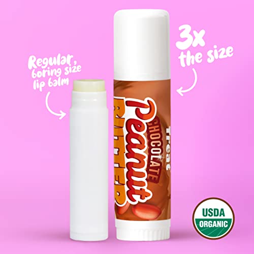Treat Jumbo Lip Balm, Organic & Cruelty Free (.50 Oz) (Chocolate Peanut Butter) #TOP3