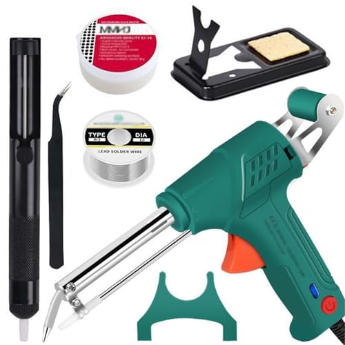Multi-function Soldering Iron Soldering Gun Set,Adjustable Temp 180-480°C,Welding Machine 6-in-1 Soldering Iron Kit For Electronics Welding Repair DIY(Green)