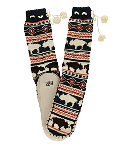 Lazy One Knitted Slipper Socks For Women, Cute Women's Clothing (Buffalo Fair Isle, L/Xl) #TOP1