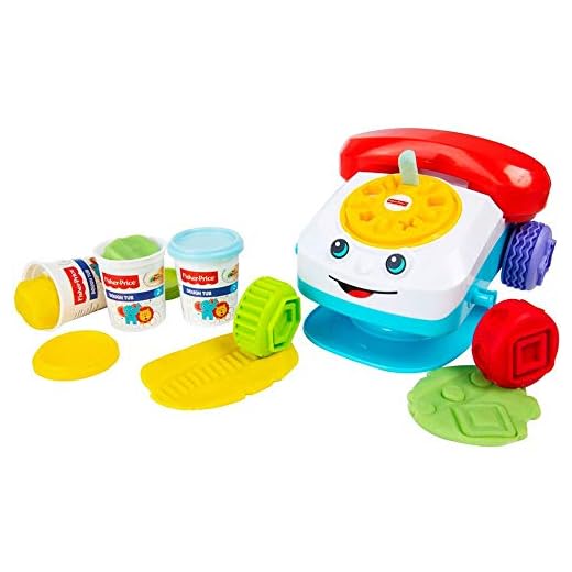 Fisher Price FPR-4831 lekset telefon, med 3 burkar knådning, inklusive tillbehör, för barn från 2 år