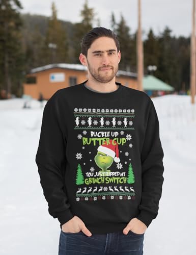 ALLNTRENDS Buckle Up Butter Cup You Just Flipped My Switch Ugly Christmas Sweatshirt2
