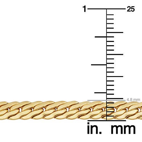 Solid 14K Yellow Gold Filled Bombay Curb Chain Bracelet For Men And Women (4.8 Mm, 7.5 Inch) #TOP3