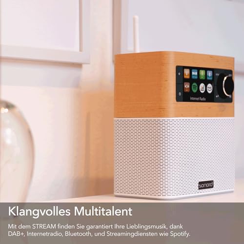 sonoro Stream Internetradio (UKW, Bluetooth, DAB, Spotify, Amazon, Deezer, spritzwassergeschützt)...