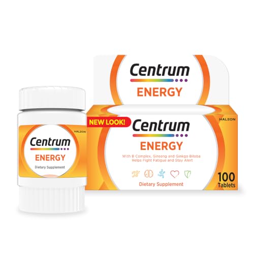 Centrum Energy Multivitamin with Ginseng and Gingko Biloba 100 Tablets