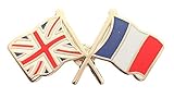 Form: Doppel-Flaggen UNION JACK & FRANKREICH FREUNDSCHAFT NATIONALFLAGGEN DOPPEL EMAILLE REVERSNADEL ABZEICHEN
