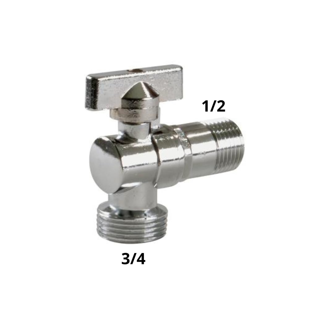 Torneira Registro Vávula de Esfera para Máquina de Lavar Roupa 1/2 x 3/4